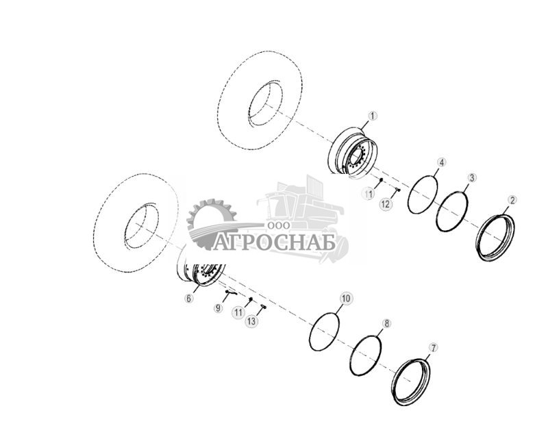 Колеса (10 x 24 дюйма) разъемные ободья - ST3162 1.jpg